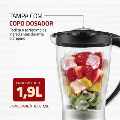 Liquidificador Easy Power Mondial Preto 550W L-550-BC 110V