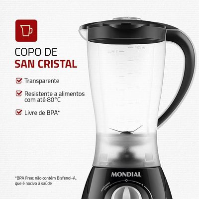 Liquidificador Easy Power Mondial Preto 550W L-550-BC 110V