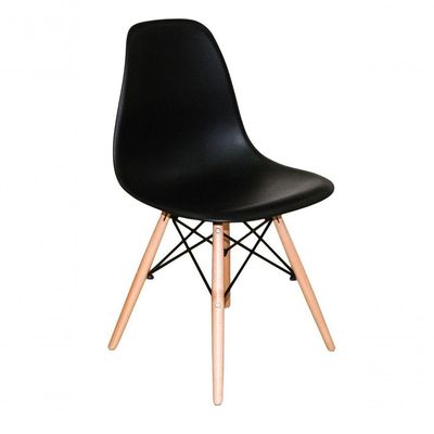 Cadeira Charles Eames Eiffel Dkr Wood - Design Preto