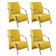 Kit 4 Poltronas 1 Lugar Vênus Pé Alumínio Amarelo