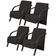 Kit 4 Poltronas 1 Lugar Sevilha Braço Pé Madeira Preto