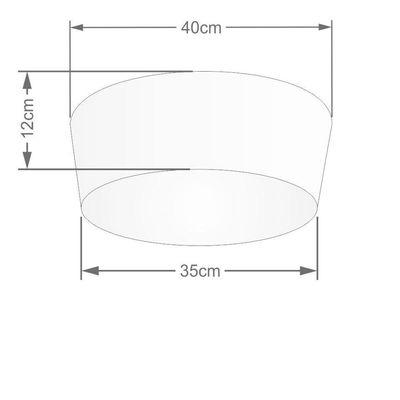 Plafon Cone Md-3003 Cúpula Em Tecido 12/40x35cm Algodão Crú - Bivolt