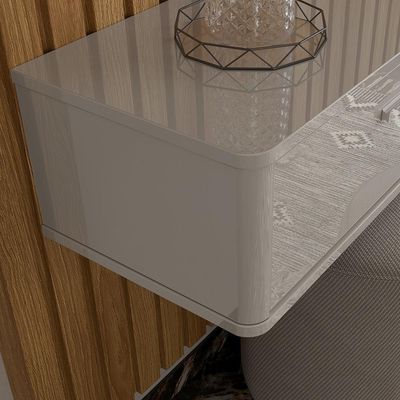 Rack Suspenso Bali Cm Sala De Estar-quarto - Lukaliam Móveis - Off White Perolizado