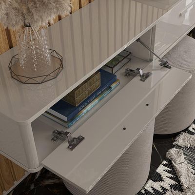 Rack Suspenso Bali Cm Sala De Estar-quarto - Lukaliam Móveis - Off White Perolizado