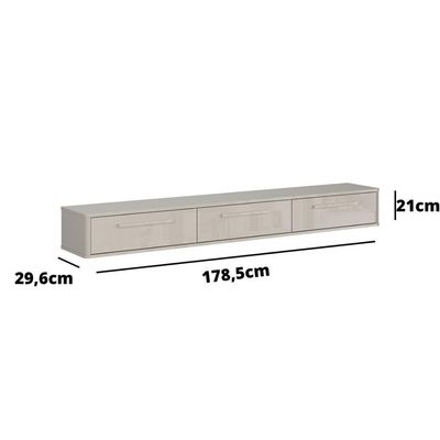 Rack Suspenso Bali Cm Sala De Estar-quarto - Lukaliam Móveis - Off White Perolizado