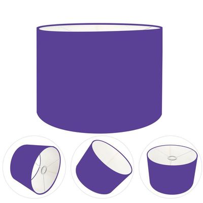 Cúpula Abajur E Luminária Cilíndrica Vivare Cp-7018 ø40x25cm - Bocal Nacional Roxo