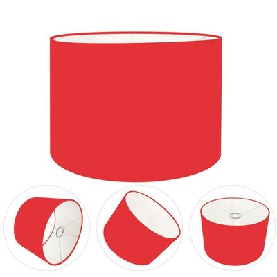 Cúpula Abajur E Luminária Cilíndrica Vivare Cp-7018 ø40x25cm - Bocal Nacional Vermelho