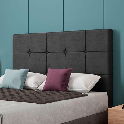 Cabeceira Estofada Casal 140 Cm Safira Veludo Preto