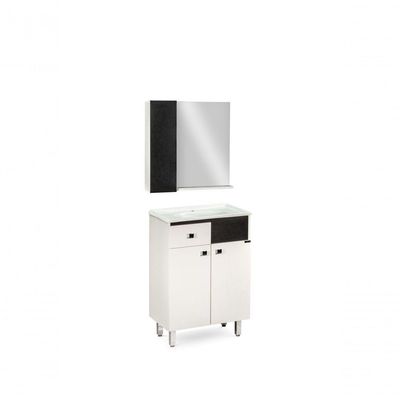 Kit Gabinete Banheiro Vittoria 60x34cm Preto