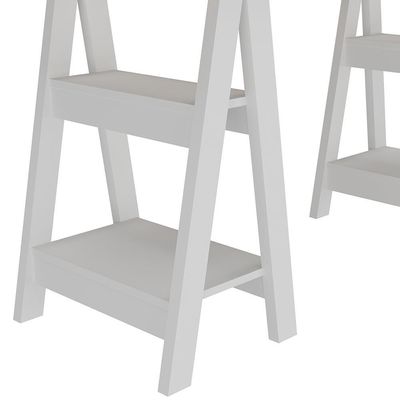 Mesa Para Escritório Escrivaninha Home Office Art A02 Olmo Branco - Lyam Decor