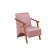 Poltrona Venus 1 Lugar Braço Madeira Maciça Tecido Suede Unidecor Rosa