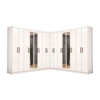Closet Casal Duplo Rubi Premium 16 Portas Plus 8 Gavetas Branco