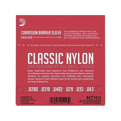 Encordoamento Violão Nylon Tensão Media Student Ej27n D Addario