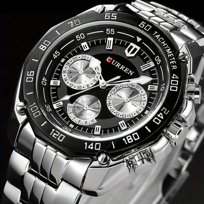 Relógio Masculino Mostrador Luminoso Analógico Quartzo Em Aço Inoxidavel 3atm Preto