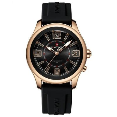 Relógio De Quartzo Masculino Mostrador Simples Casual 30m à Prova D'água Preto Dourado