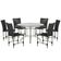 Mesa Ascoli 120 Cm Com 6 Cadeiras Cannes De Alumínio Trama Preto