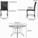 Mesa Ascoli 120 Cm Com 6 Cadeiras Cannes De Alumínio Trama Preto