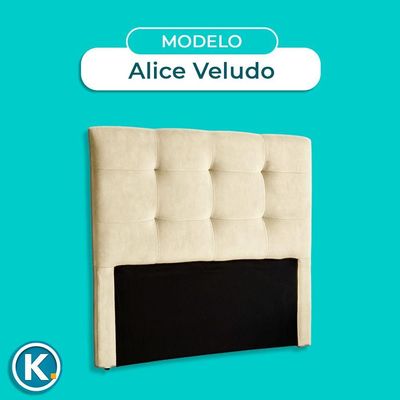 Cabeceira Estofada King Alice Nature Veludo Perola 193x136