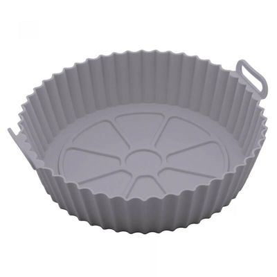 Forma Redonda De Silicone Para Air Fryer Cinza 23cm Lyor