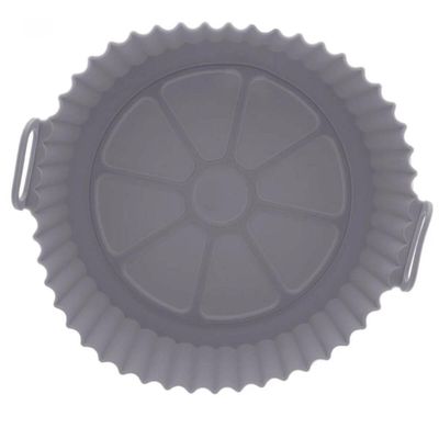 Forma Redonda De Silicone Para Air Fryer Cinza 23cm Lyor