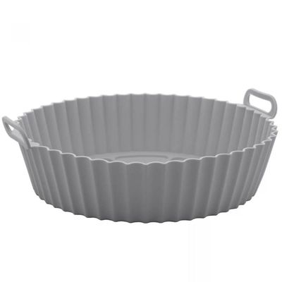 Forma Redonda De Silicone Para Air Fryer Cinza 23cm Lyor