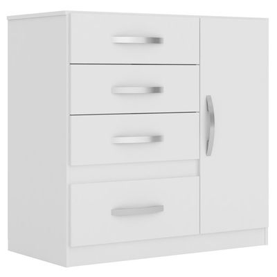 Cômoda Moval Vênus 1 Porta 4 Gavetas Branco
