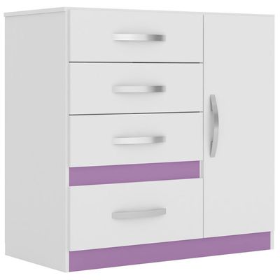 Cômoda Moval Vênus 1 Porta 4 Gavetas Branco