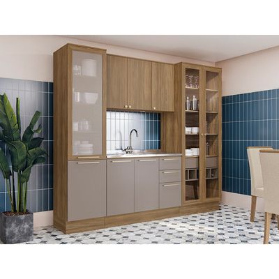 Armário Aéreo Botanic 80cm 2 Portas MDP Kappesberg Nogueira