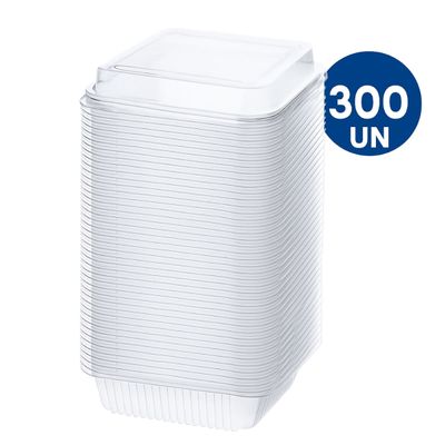 300un Embalagem para Doce Quadrado 200ml G650 Transparente 10,7x10,7x4,7cm Galvanotek