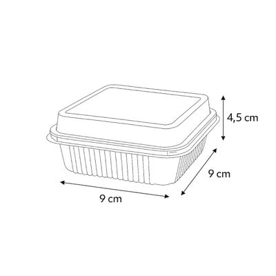 300un Embalagem para Doce Quadrado 200ml G650 Transparente 10,7x10,7x4,7cm Galvanotek