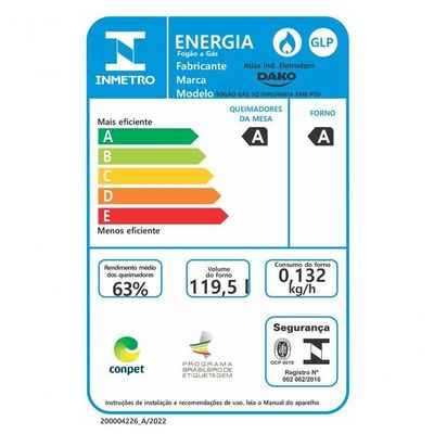 Fogão De Embutir 5B Com Mesa De Vidro Dako Diplomata Bivolt