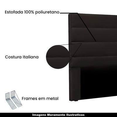 Cabeceira Decorativa Queen Size 1,60M Guess PU Marrom - Gran Belo