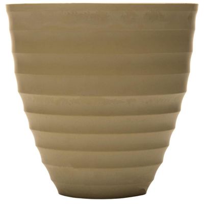Kit 2 Vasos Para Flores Cachepot Névoa Bege Plástico 15x7cm Decorativo Lyor