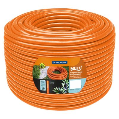 Mangueira 1/2" Tramontina Laranja em PVC 3 Camadas 100 m