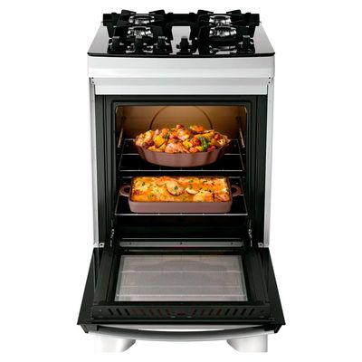 Fogão Dako Supreme Glass 4 Bocas com Mesa de Vidro Branco / Bivolt
