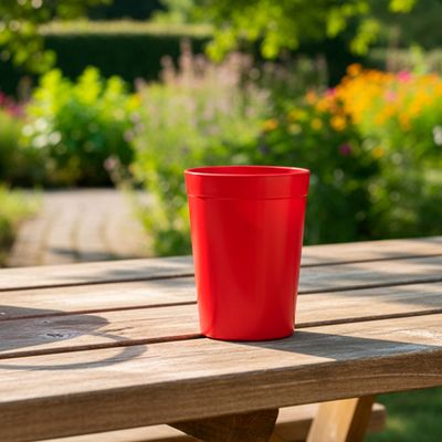 Copo Salut Redondo 250ml Vermelho em Polipropileno