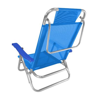 Cadeira de Praia Alumínio 5 Posições Banho de Sol Zaka Azul