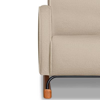 Poltrona Com Base Balanço Em Tecido Bouclé Cindy – Lucadi Bege