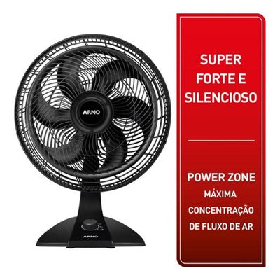 Ventilador De Mesa Turbo Force 2 Em 1 40cm Preto Arno 110V