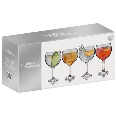 Conjunto Taças 600ml 04 Peças Nadir Figueiredo Transparente