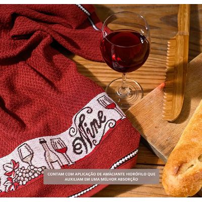 Pano de Prato Jacquard 50x70cm Bistro Cavhome Wine