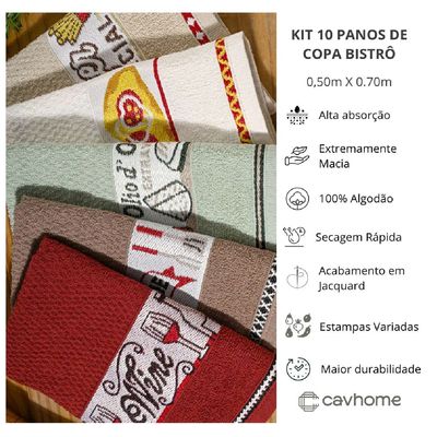 Pano de Prato Jacquard 50x70cm Bistro Cavhome Wine
