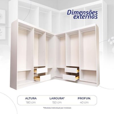 Closet Casal Duplo Evidencia Moveis - Branco