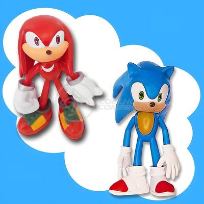 Cartelado Infantil Sonic The Hedgehog 3 Action Figures Sonic Knuckles E Werehog Brinquedos Bonecos
