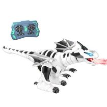 Dinossauro Robo Controle Remoto Gigante Dragao Solta Fumaca Interativo Som Luz Sensor Movimento Diversao Garantida