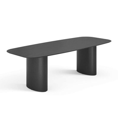 Mesa De Jantar Orgânica Tivoli 270cm X 110cm 10 Lugares Lamina Cinamomo Preto