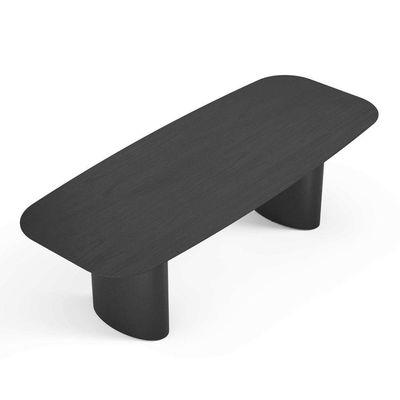 Mesa De Jantar Orgânica Tivoli 270cm X 110cm 10 Lugares Lamina Cinamomo Preto