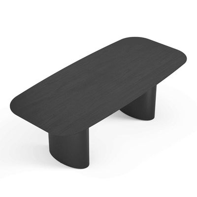 Mesa De Jantar Orgânica Tivoli 240cm X 110cm 9 Lugares Lamina Cinamomo Preto