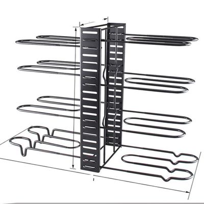 Organizador Panelas Frigideiras Rack Inox Ajustavel Armarios Bancadas Suporte Multiuso Grande 8 Divisorias Paneleiro Coz