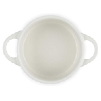 MINI COCOTTE LE CREUSET 250ML PUXADOR PRETO 10CM BRANCO COTTON 71901104310100